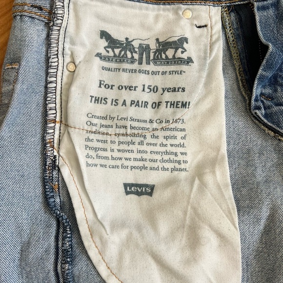 EUC Levi's 405 Blue Denim Men Shorts sz 27 Nice Leather Label No Flaws - Picture 8 of 10